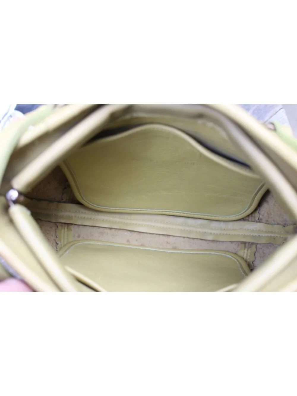 Coach Vintage - Medium Framed Pouch 9998 in Lime - USA 90s - Flaw (mold measles)